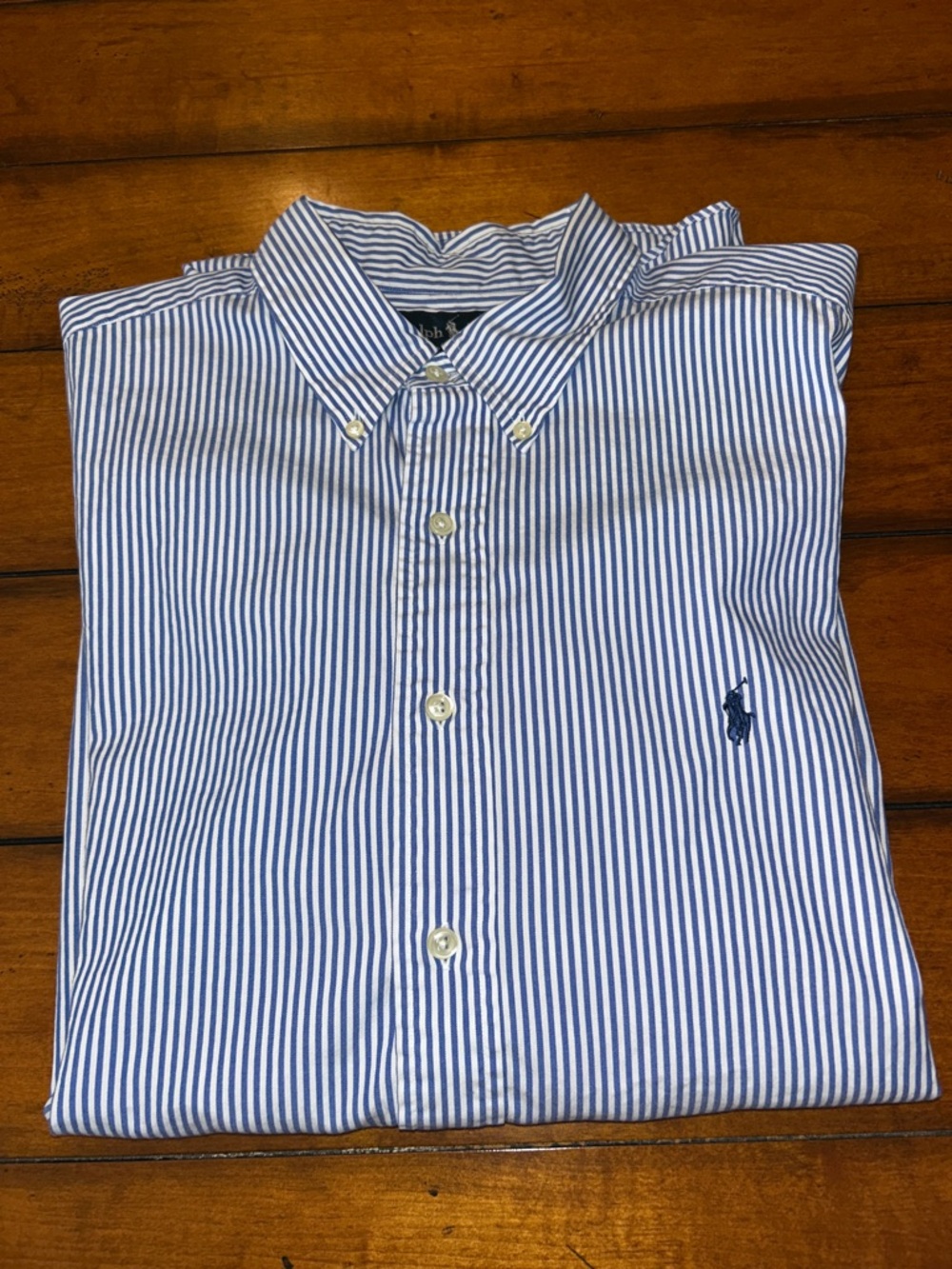 Polo by Ralph Lauren Blue and White Stripe Button-Down Shirt